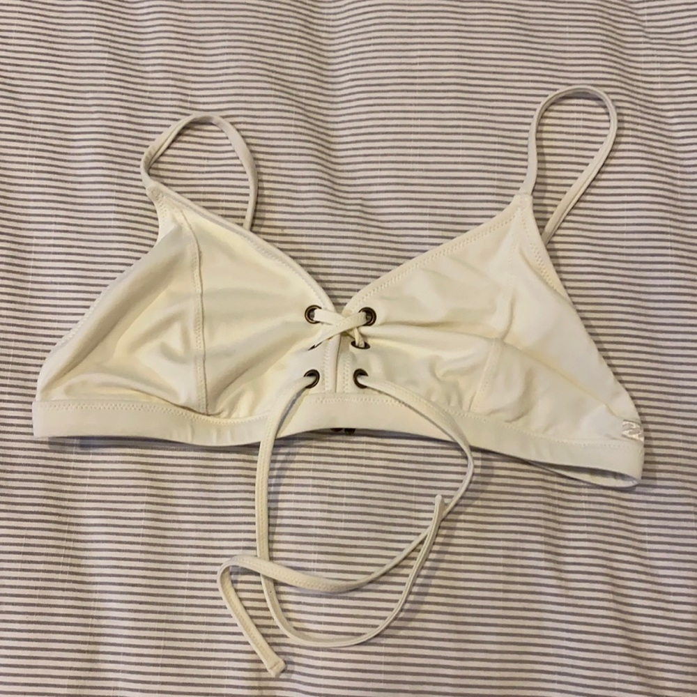 Billabong white tie bikini top